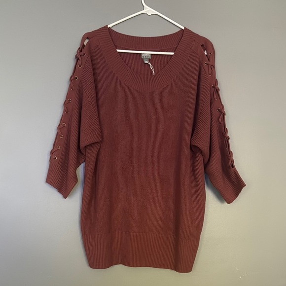 Soho Red Crew Neck Sweater Relaxed Fit Knit - Picture 1 of 8